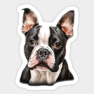 Boston Bull Terrier Portrait Sticker